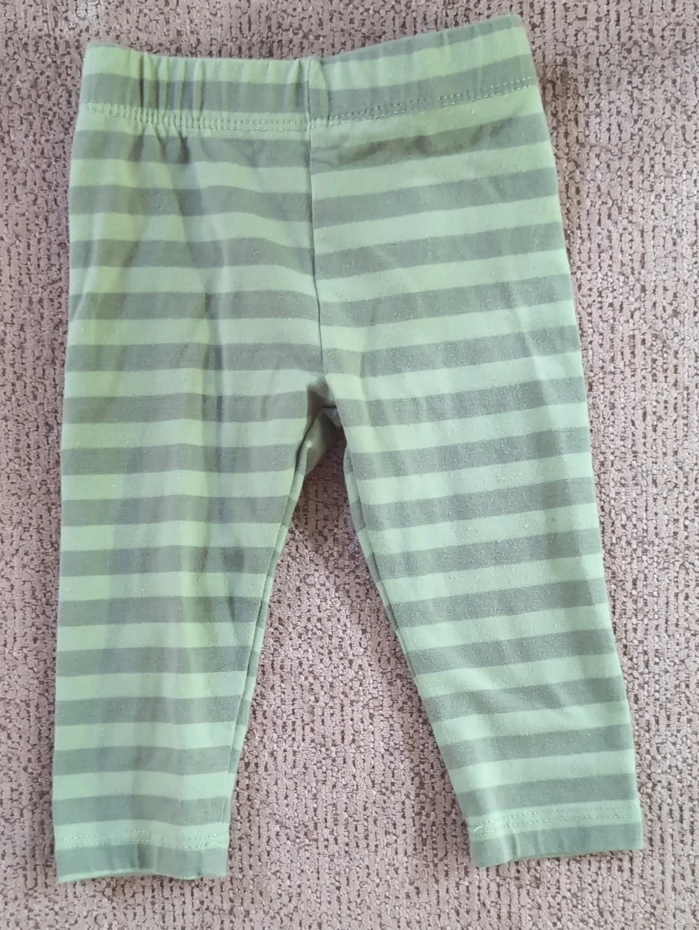 Rare Editions Baby Girl Pink Fox Ruffle Top with Green Striped Leggings